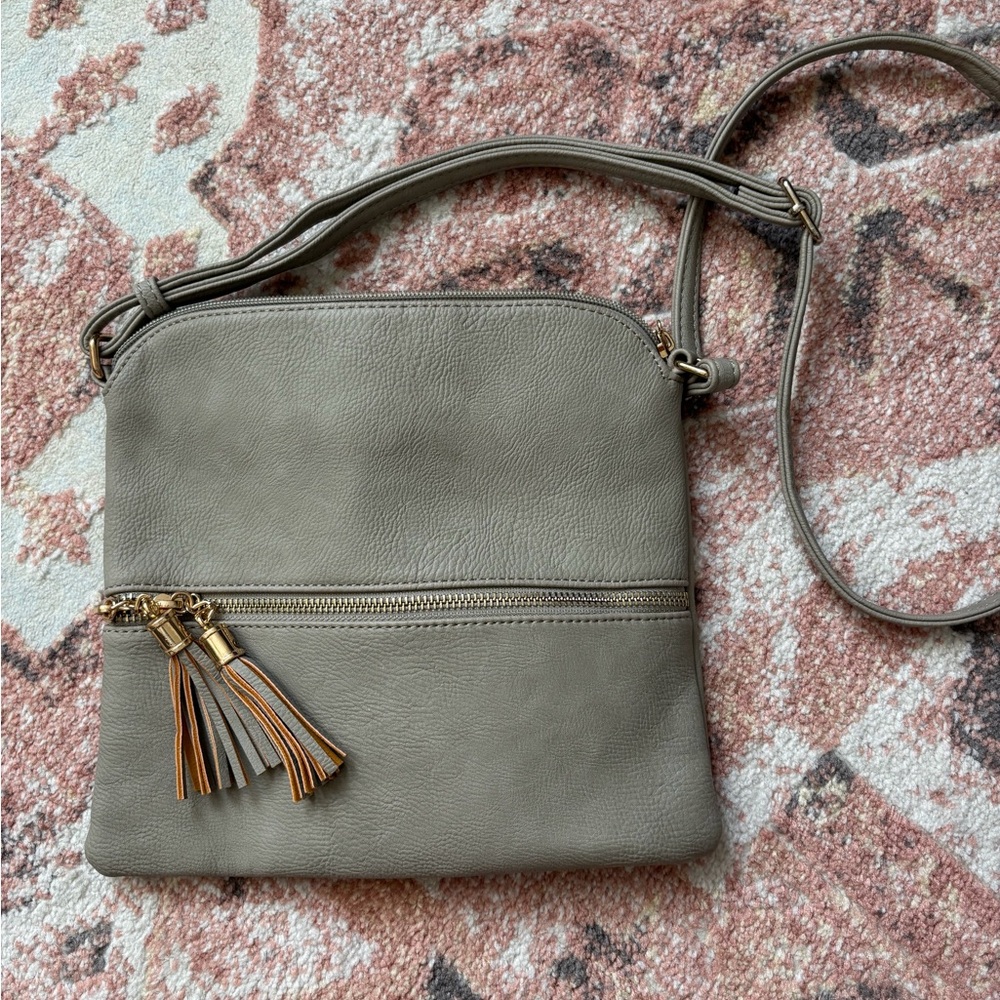 Elegant Gray Crossbody Bag